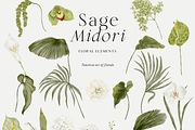 Tropical green watercolor flowers, an Object Graphic by Grace Noboa Illustrations (Thumbnail 5 of 11)