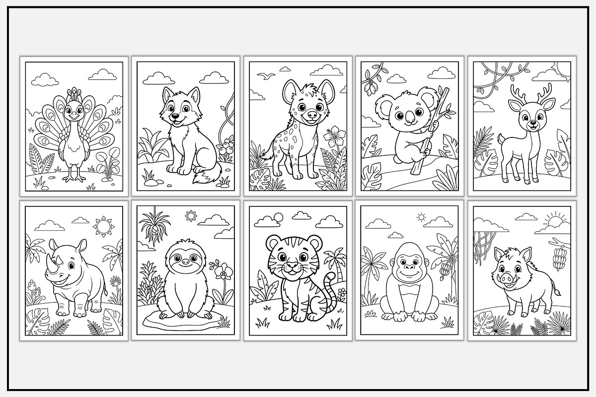 Jungle Animals Coloring Book, an Animal Illustration by Lamia Emad (Photo 2 of 5)