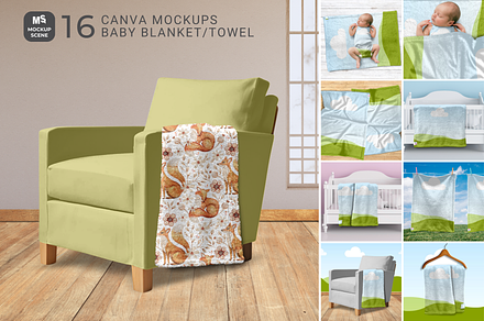Baby Blanket Mockup for Canva