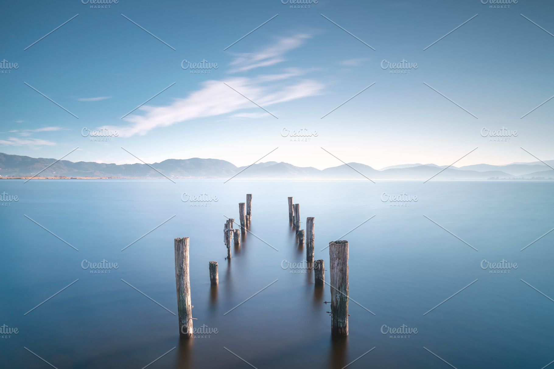 Wooden pier remains. Long Exposure, a Nature Photo by Stefano Orazzini