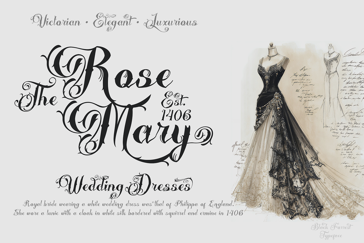 Black Forrest - Decorative Font, a Font by madeDeduk (Photo 8 of 8)