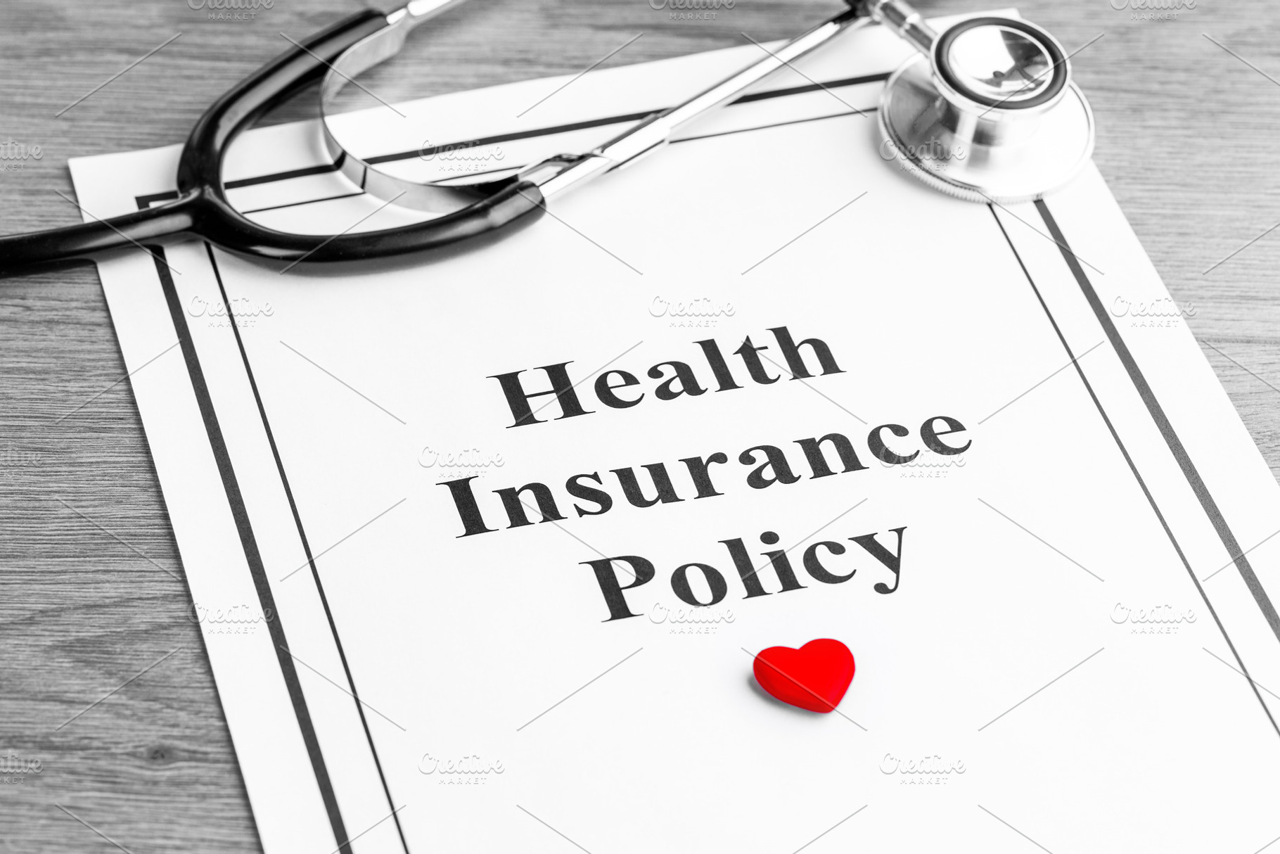 Health Insurance Policy. Stethoscope, a Health & Medical Photo by FineArtStudio