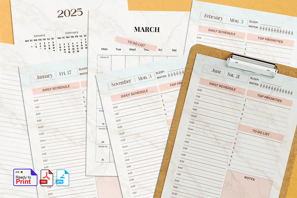 2025 Daily Activity Planner Agenda, a Stationery Template by Graphic Template (Photo 2 of 2)