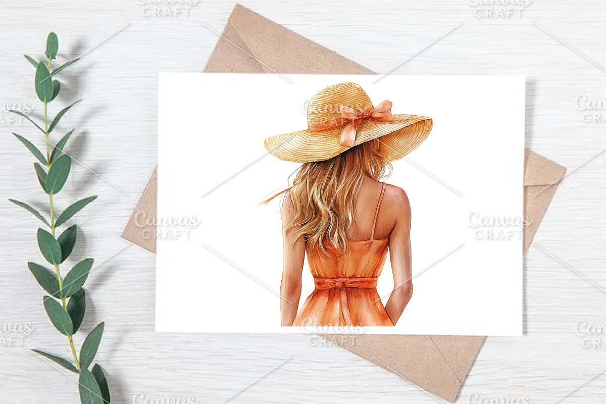 Watercolor Summer Girl Clipart PNG, an Illustration by Canvas Craft (Photo 7 of 7)