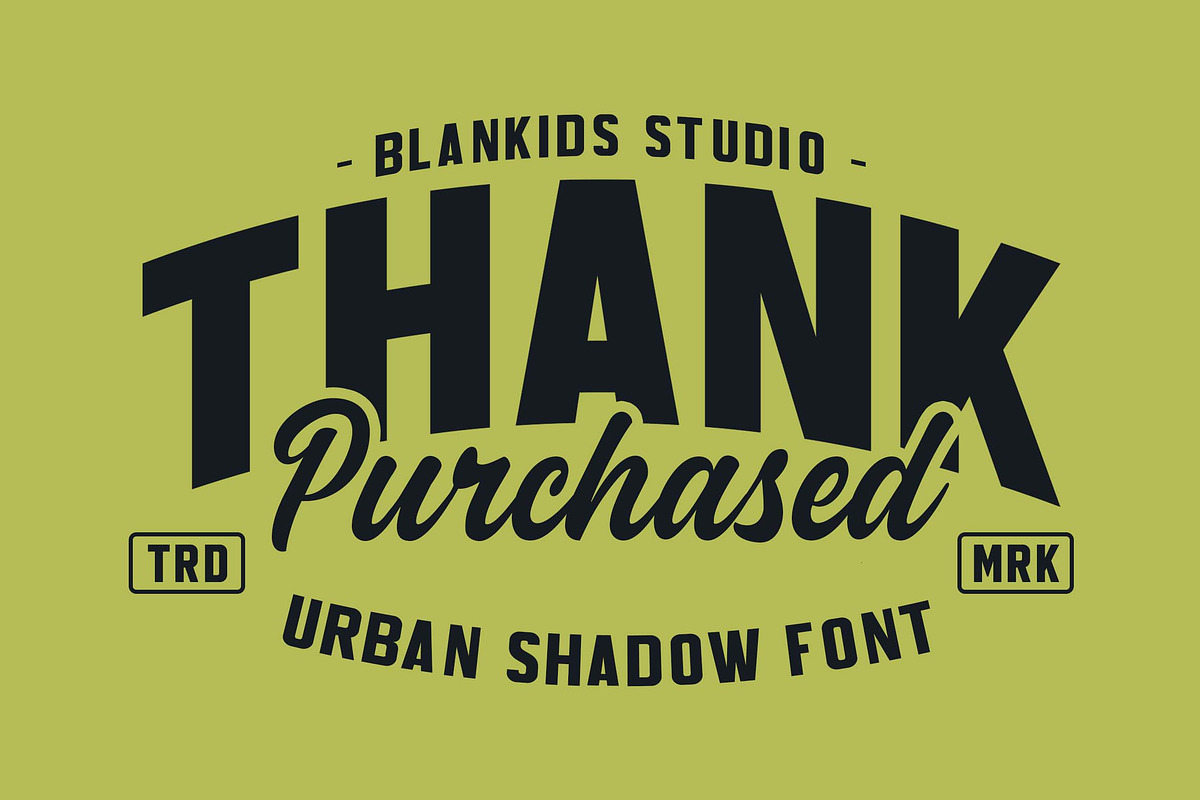 Urban Shadow a Modern Sport Font, a Sans Serif Font by Blankids Studio (Photo 13 of 13)