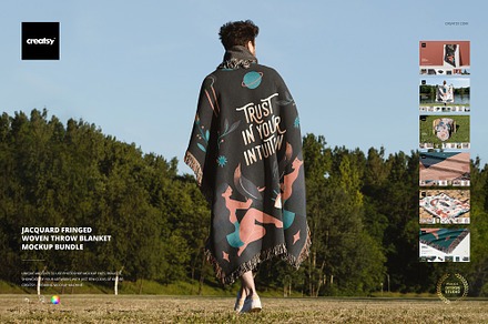 Jacquard Woven Blanket Mockup Bundle, a Household Mockup by creatsy5