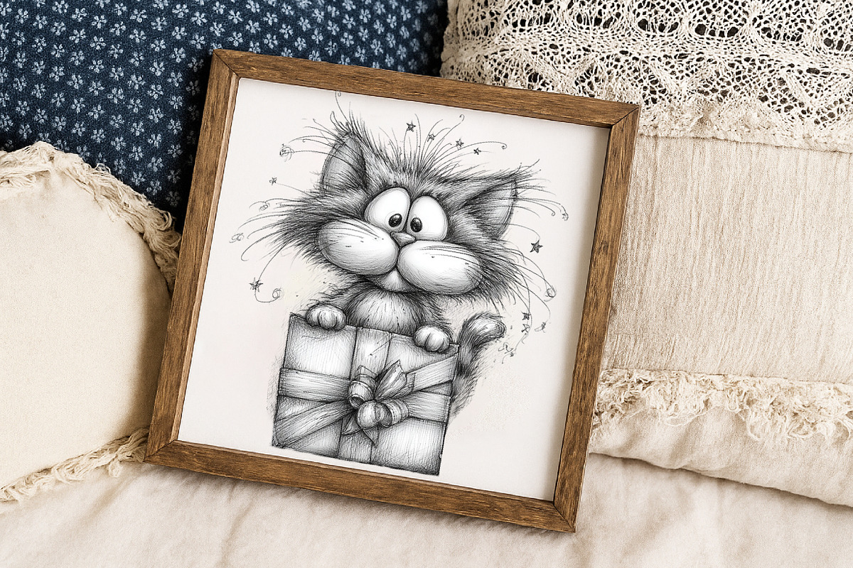 Whimsical Christmas Cat Clipart, an Illustration by Libby Wishes (Photo 4 of 9)