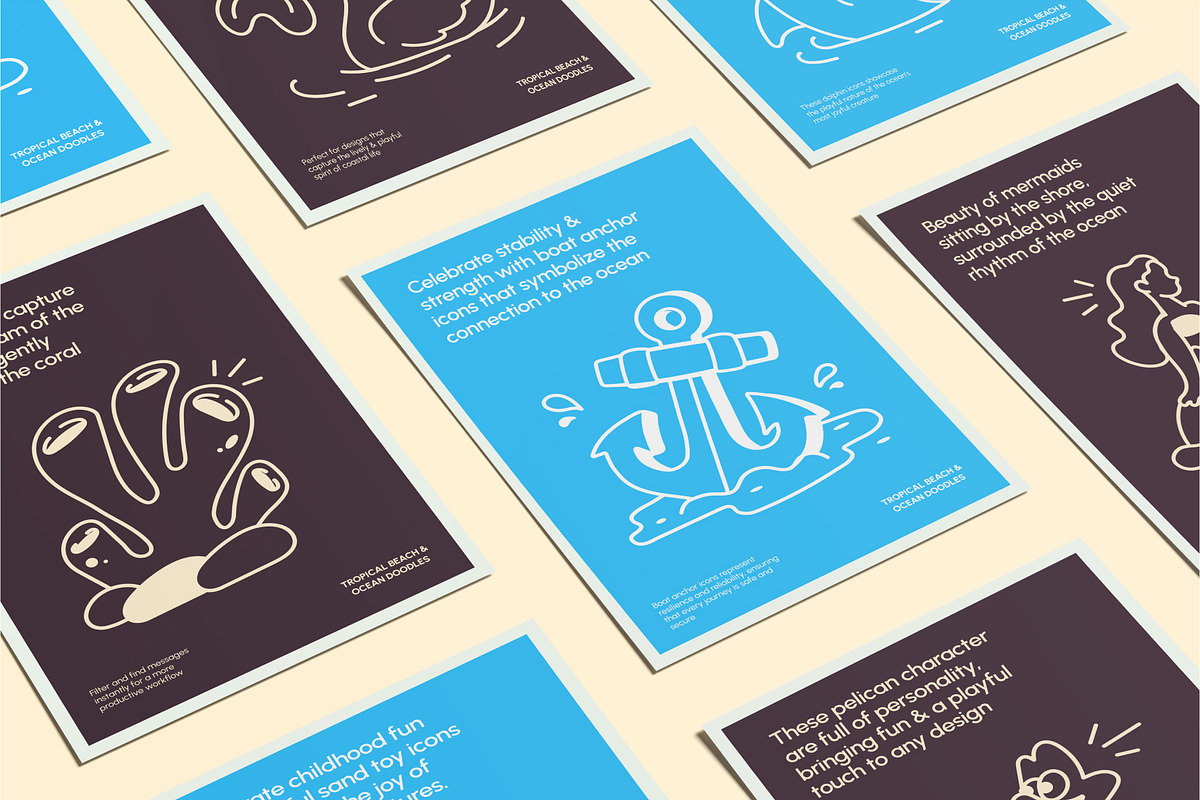 Tropical Beach and Ocean Doodles, an Outline Icon by Vectors Market (Photo 4 of 8)
