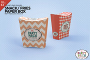 Party Snack or Fries PaperBox Mockup, a Cups & Container Mockup by INCDesign (Thumbnail 1 of 7)