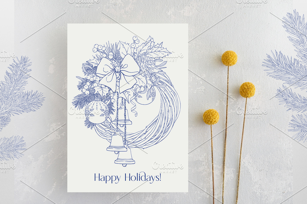 Christmas Wreaths & Decor Vector set, an Object Graphic by ON_lineart_store (Photo 10 of 10)
