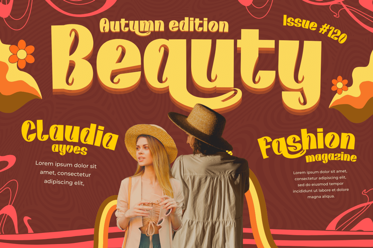 Kunhety | Groovy Retro Font, a Sans Serif Font by twinstd (Photo 4 of 12)
