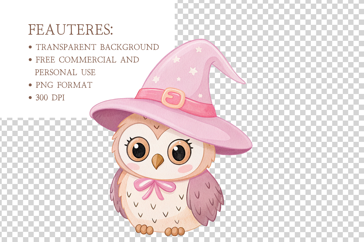 Kawaii Halloween Clipart, a Decorative Illustration by MockupWizard (Photo 3 of 4)