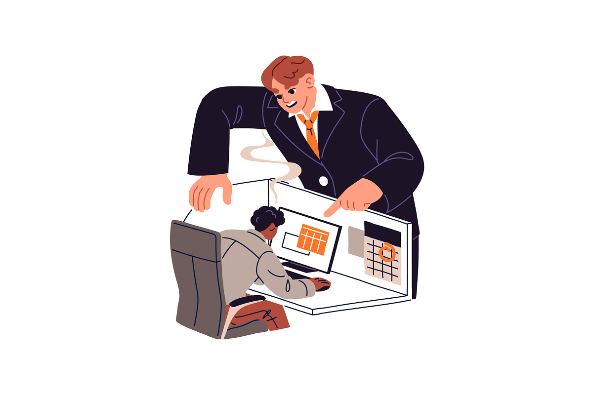 People work overtime concept set, a Work Illustration by PaperTrident (Photo 8 of 9)