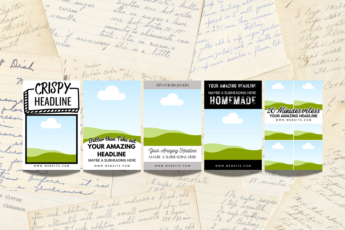 Recipe Pinterest Pin Canva Templates, a Social Media Template by MEDIA MINIMALIST (Photo 4 of 7)