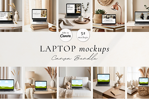 52 Minimalist Laptop Canva Mockups, a Mac Mockup by Matisse Studio