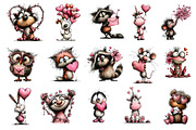 Whimsical Valentine Animals Clipart, an Illustration by Dream Creation (Thumbnail 3 of 5)