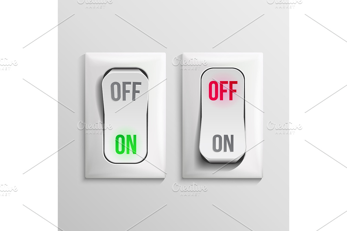 3D Toggle Switch Vector. White, an Object Graphic by pikepicture ...