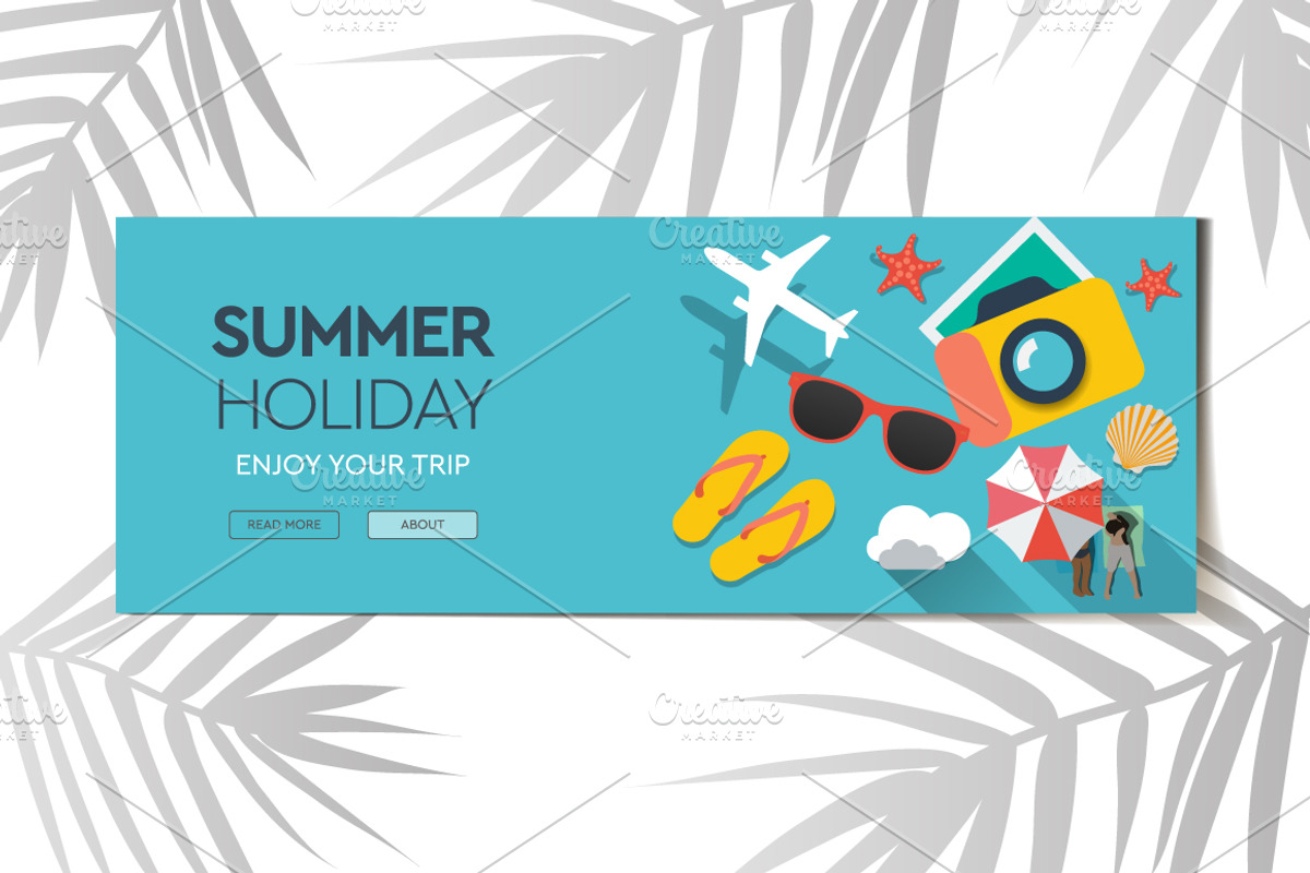 Summer holiday and vacation posters, a Templates & Theme by PREMIUMVECTOR (Photo 5 of 5)