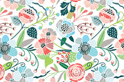Seamless floral pattern + bonuses!, a Pattern Graphic by Purple Platypus (Thumbnail 2 of 7)