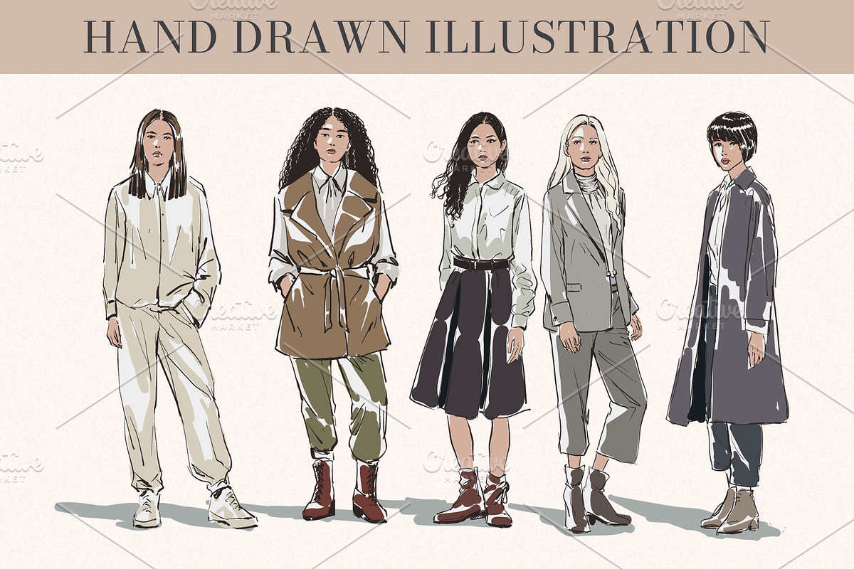 Fashion Women Vector Silhouettes, a Person Illustration by Elena Naumchenkova (Photo 2 of 4)