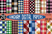 Gingham Pattern Digital Papers Set, a Pattern Graphic by SVGArt (Thumbnail 1 of 9)