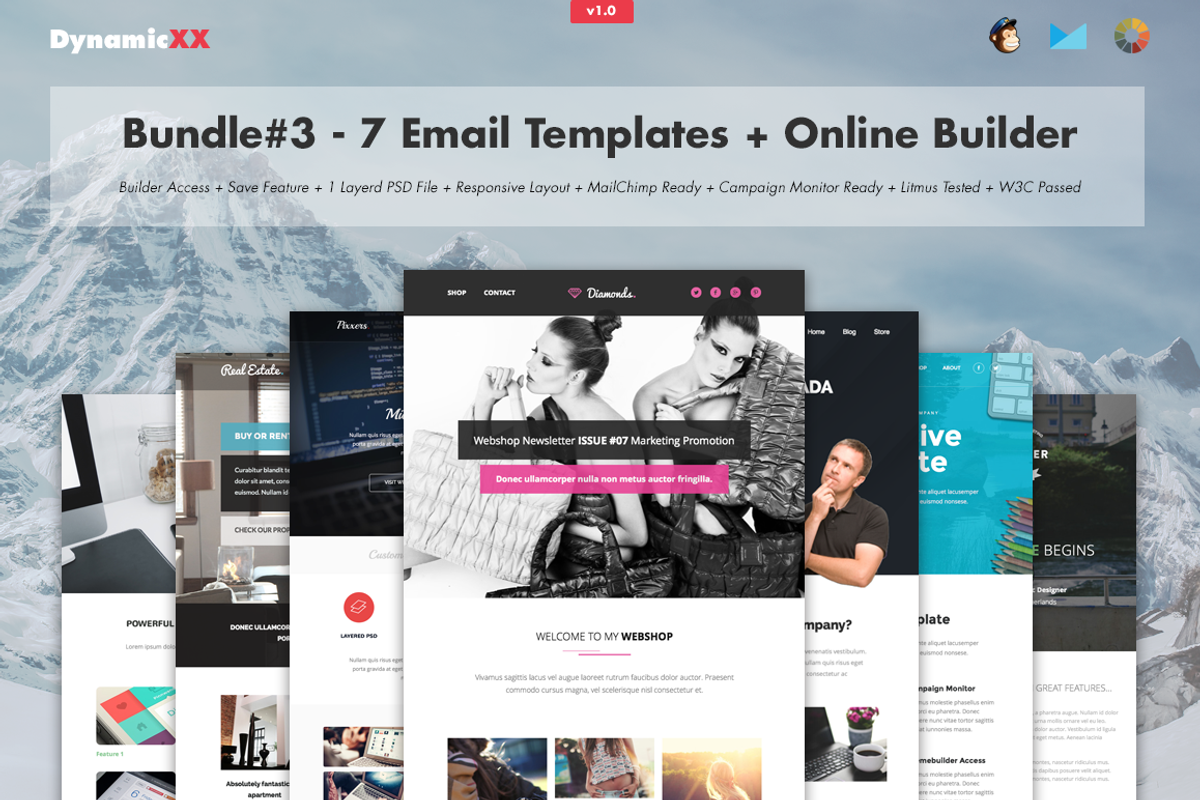 Bundle#3 - 7 Email Templates+Builder, an Email Template by DynamicXX (Photo 1 of 5)
