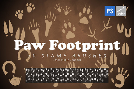 Paw Footprint Photoshop Brushes