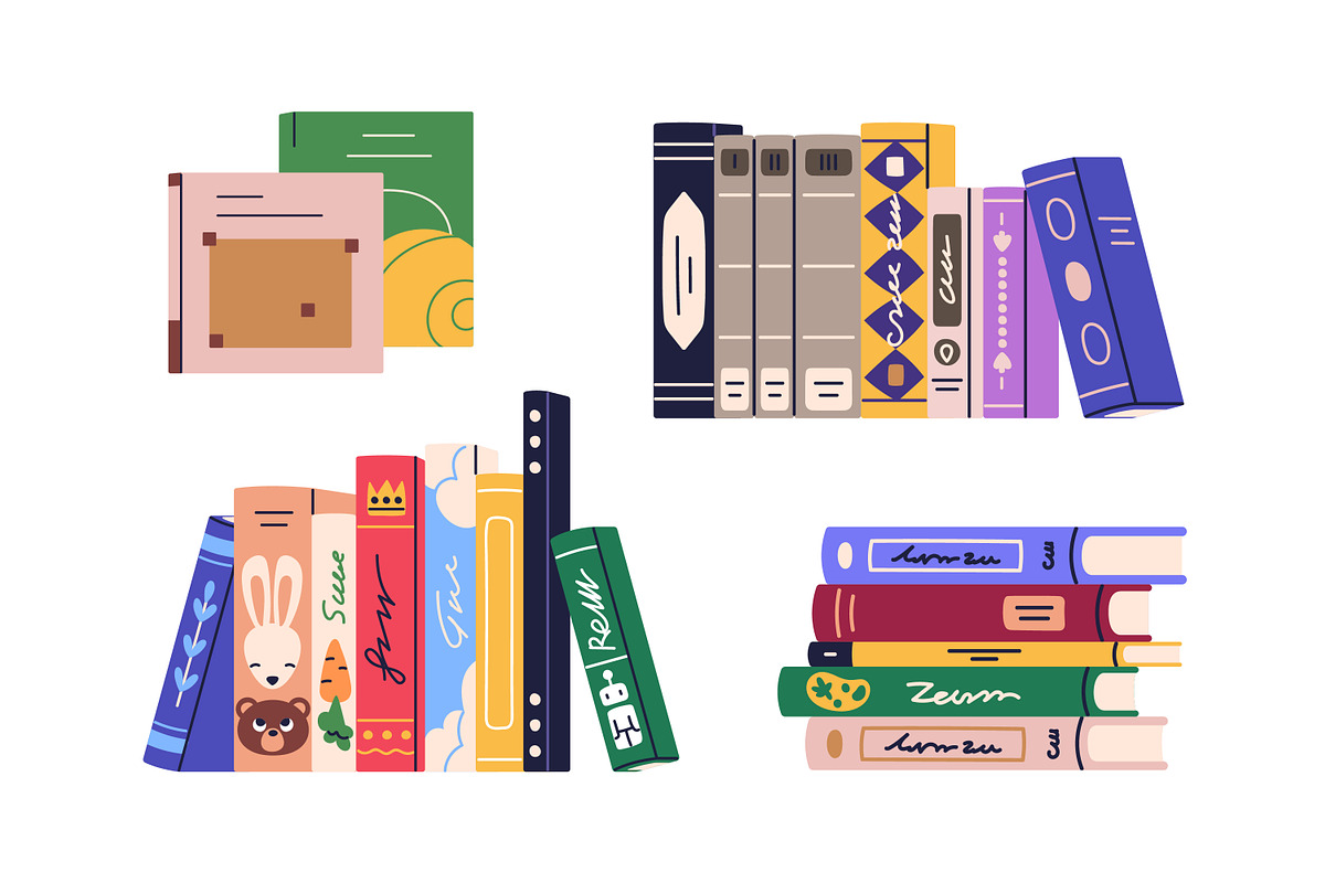 Library books stacks, literature set, an Education Illustration by Good Studio (Photo 2 of 8)