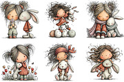 Easter Girl and Bunny Watercolor PNG, an Illustration by CraftArtStudio (Thumbnail 4 of 6)