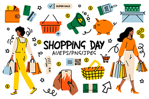 110+ shopping day clipart