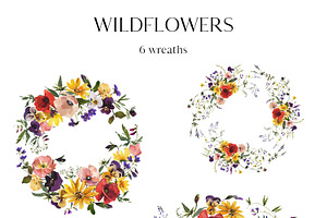 Wild Flowers Fall Summer Clipart