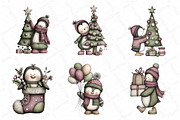 Winter Holiday Penguin Clipart, an Illustration by DreamPrint404 (Thumbnail 2 of 7)