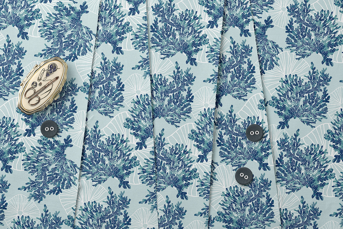 Blue Coral Seamless Pattern, a Pattern Graphic by StudioGlouna (Photo 6 of 7)