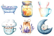 Watercolor Evening Routine Clipart, an Illustration by Daily.Designs (Thumbnail 2 of 5)