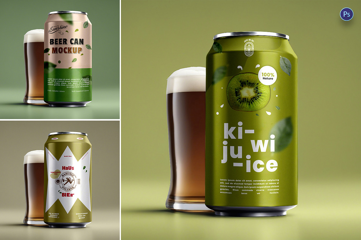 Drink Can Mockup, a Cups & Container Mockup by 3djagan (Photo 1 of 5)