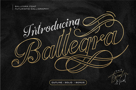 Ballegra Script Outline & Solid., a Script Font by typeline studio