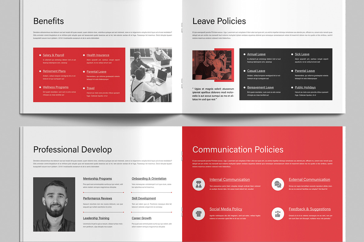 HR Employee Handbook Template, a Brochure Template by MightyDesign (Photo 4 of 9)