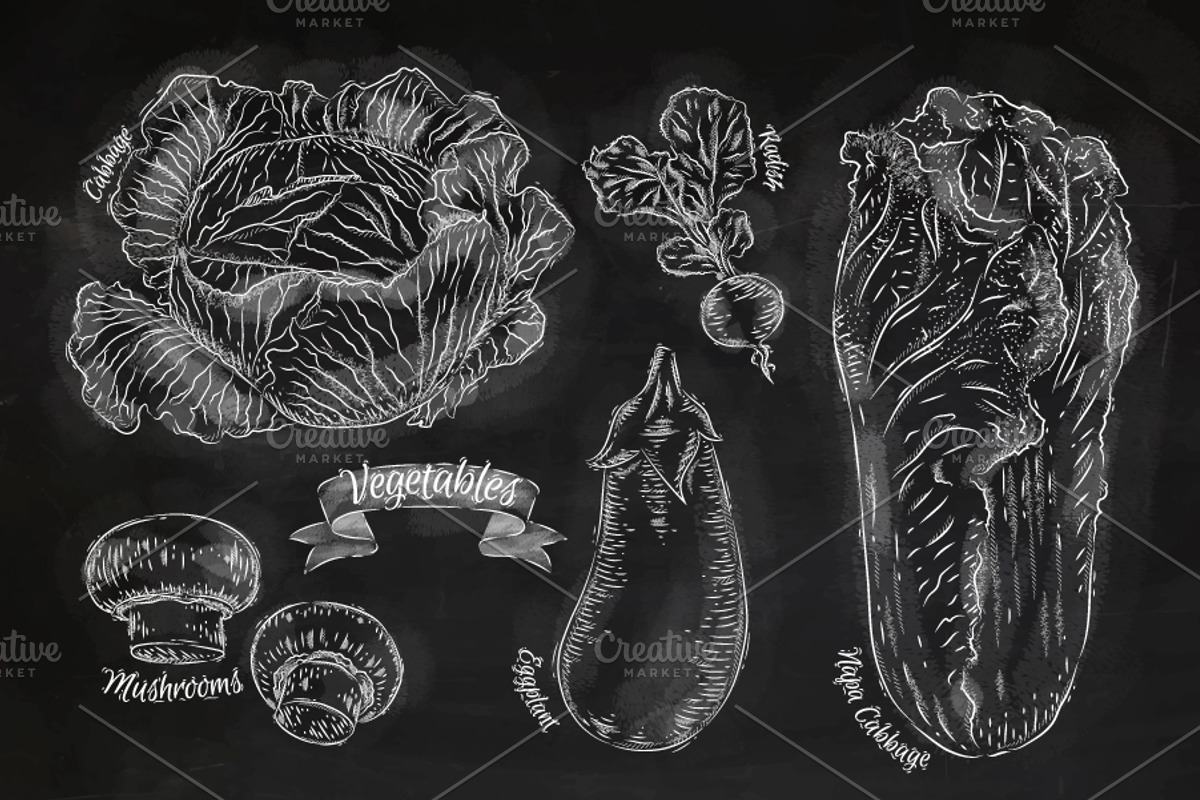 Vegetables chalk, an Illustration by Anna (Photo 3 of 5)