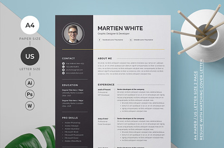 Resume Template / CV, a Resume Template by UpSolution