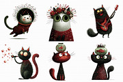 Whimsical Quirky Cat Clipart, an Illustration by Libby Wishes (Thumbnail 4 of 9)
