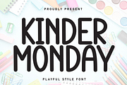 Kinder Monday | Script Font, a Script Font by Scratchones (Thumbnail 1 of 8)