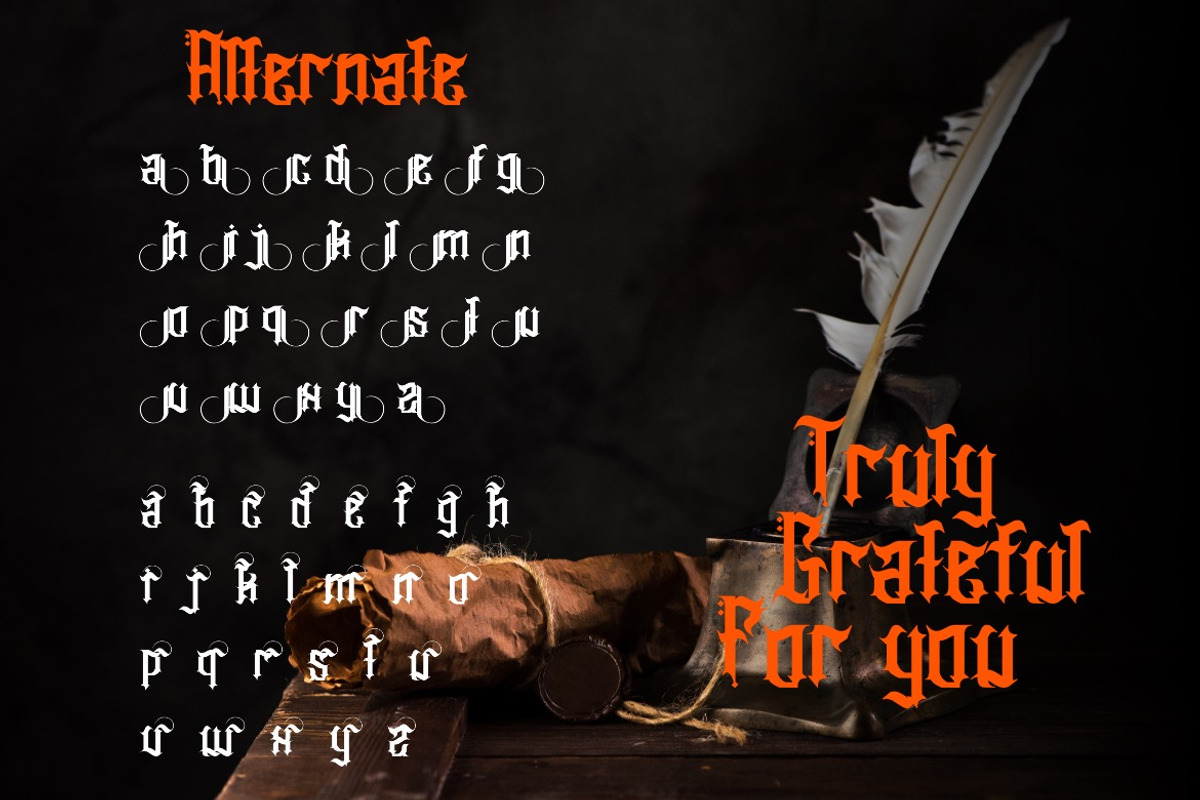 Heavier Crowns - Display Blackletter, a Blackletter Font by Dhabee (Photo 6 of 16)