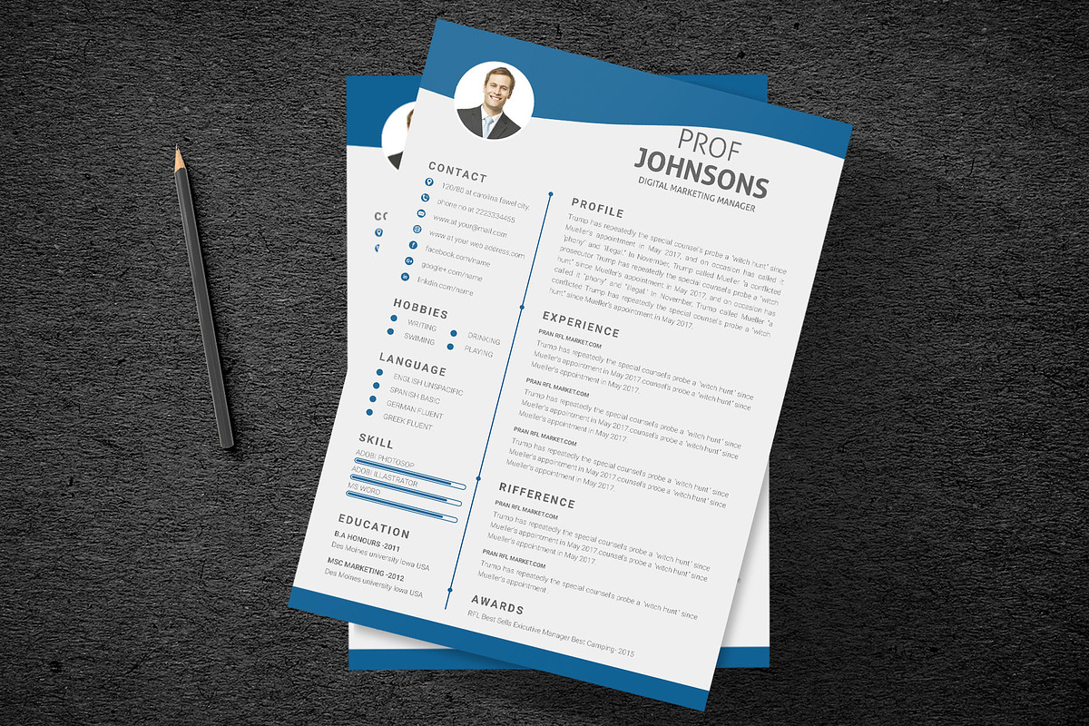 Resume Template and Cover Letter, a Resume Template by designvillage (Photo 13 of 13)