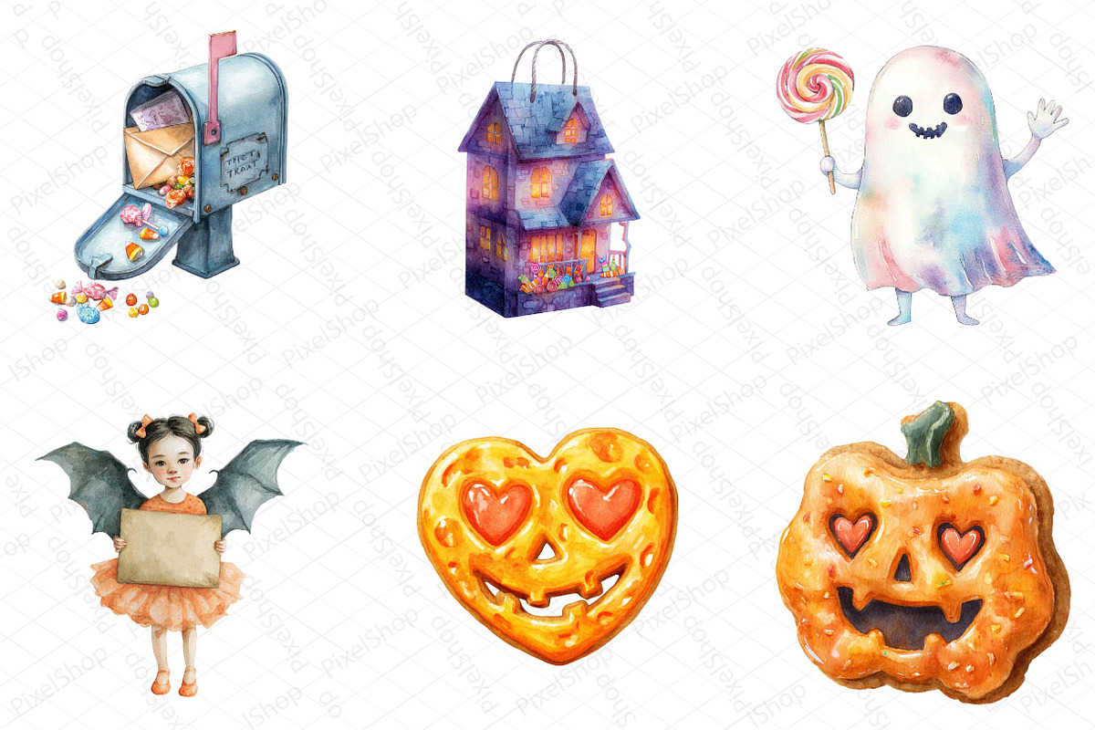 Halloween Trick or Treat Clipart, an Illustration by DreamPrint404 (Photo 5 of 5)