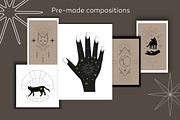 Mystical Cats. Lunar & celestial set, an Object Graphic by Sofico (Thumbnail 3 of 17)