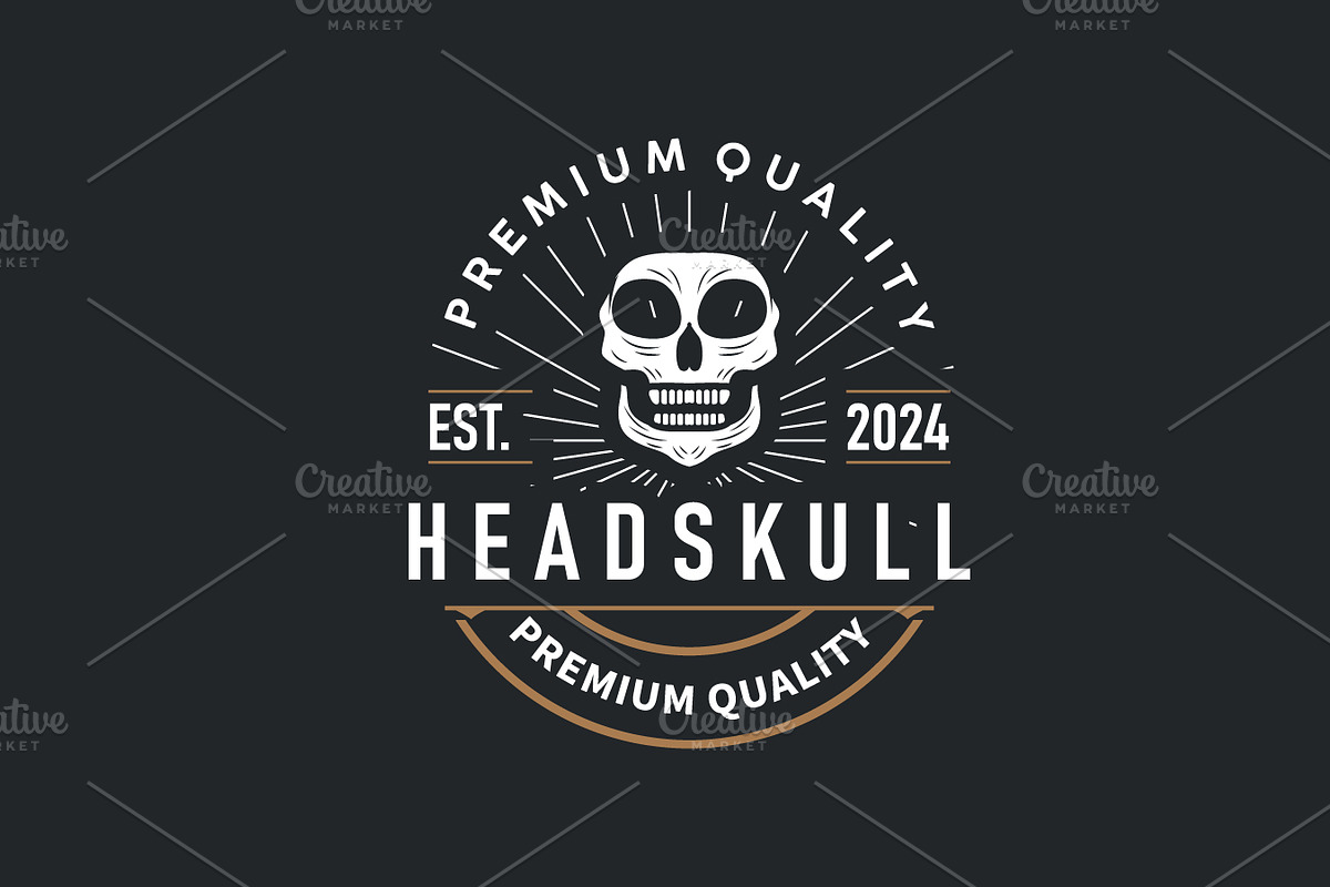 skull head logo simple design, a Branding & Logo Template by Maylianaw28