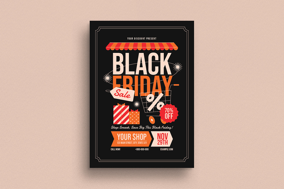 Black Friday Sale Flyer, a Flyer Template by VectorVactory (Photo 1 of 3)