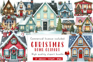Christmas Home Clipart Bundle, an Illustration by CreationArt