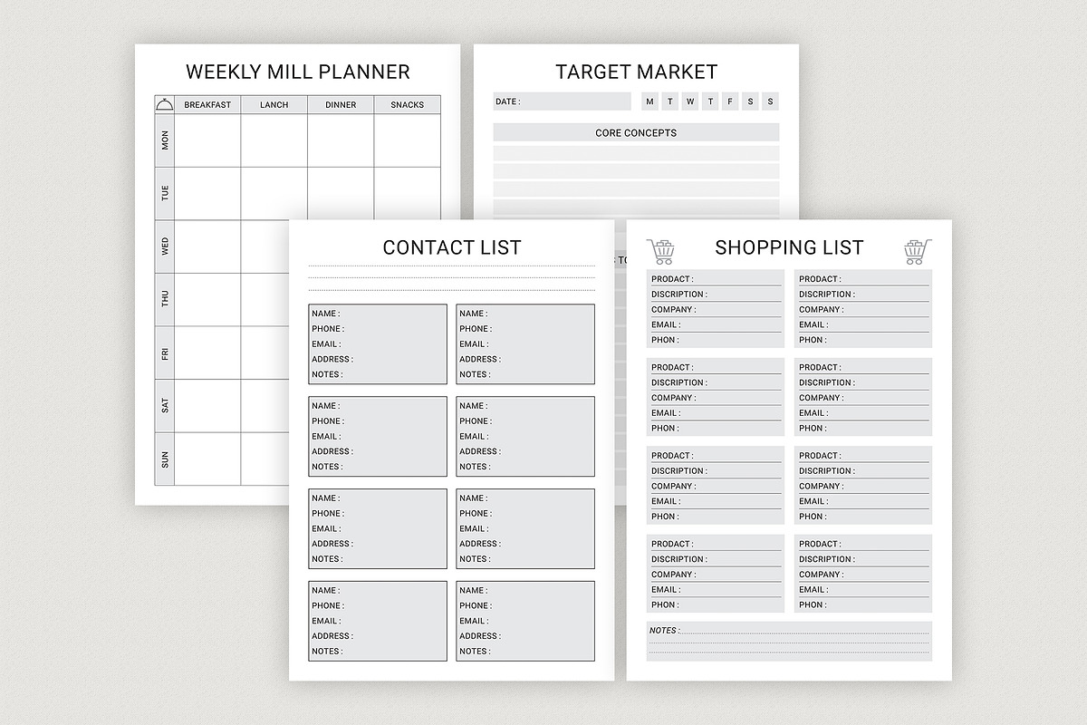 Ultimate Planner Bundle Pack Vol.01, a Stationery Template by ROJI CREATOR
