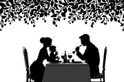 Minimalist family eating dinner, an Illustration by Amazin_art (Thumbnail 5 of 17)